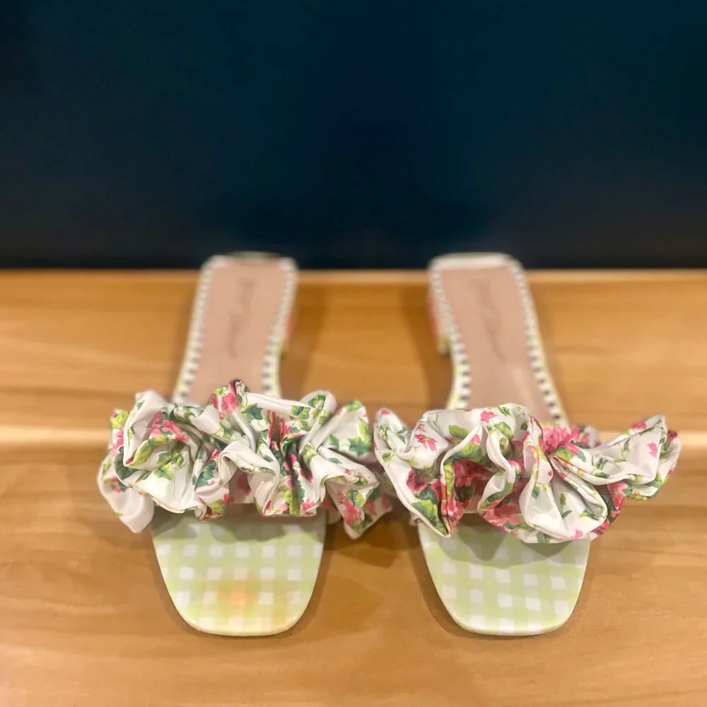 Betsey Johnson Women's Ruffle Sandal Slide Size 8.5 - Picture 4 of 5